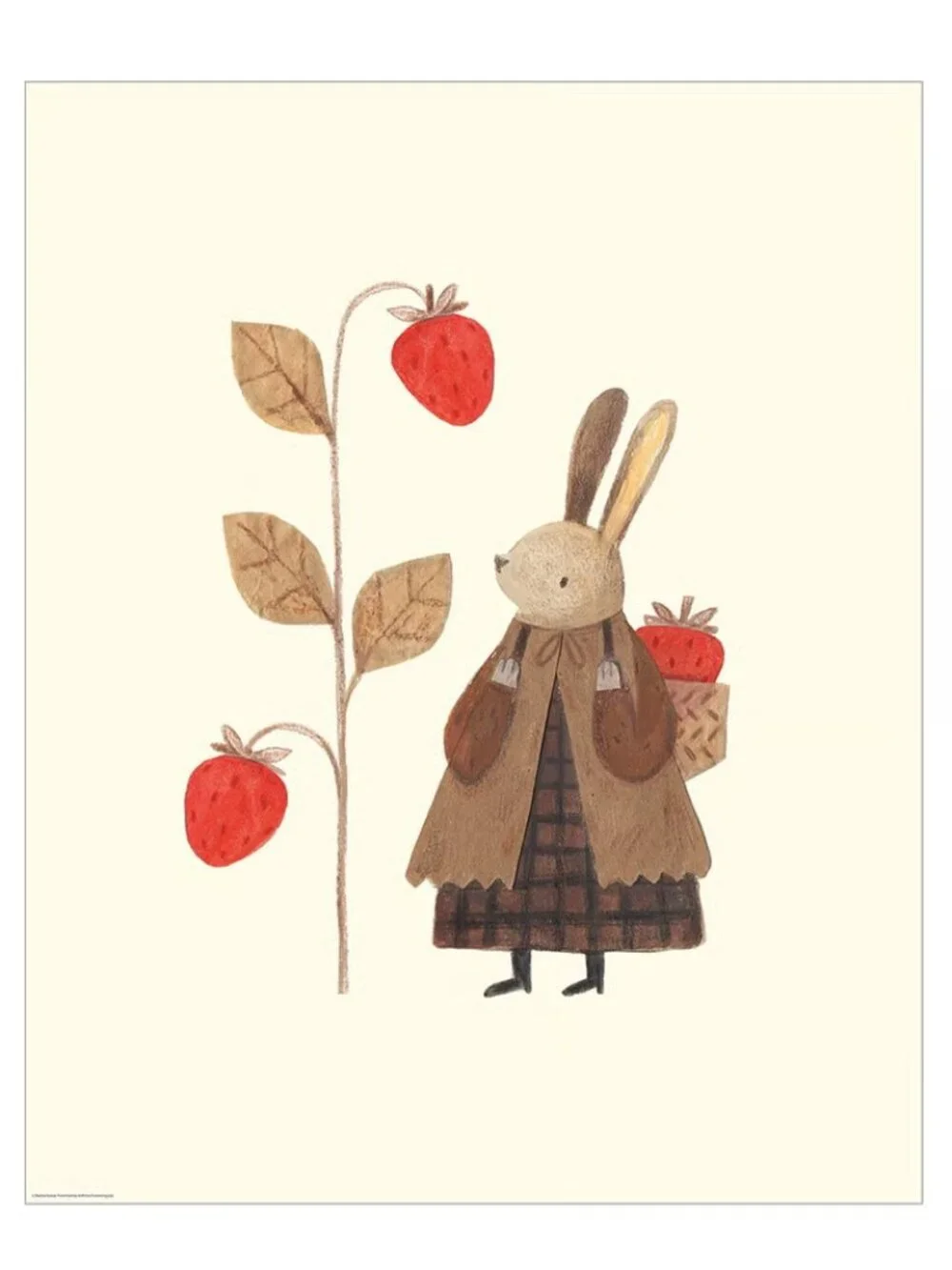 IKEA BILD Poster, strawberry rabbit, 16x20